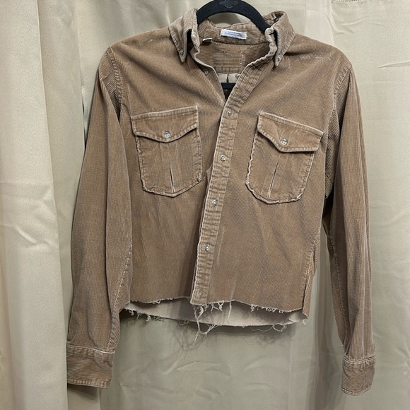 Tan corduroy cropped jacket - Picture 1 of 3